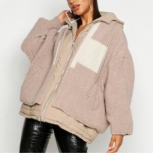 Boohoo Teddy Faux Fur Double layer jacket